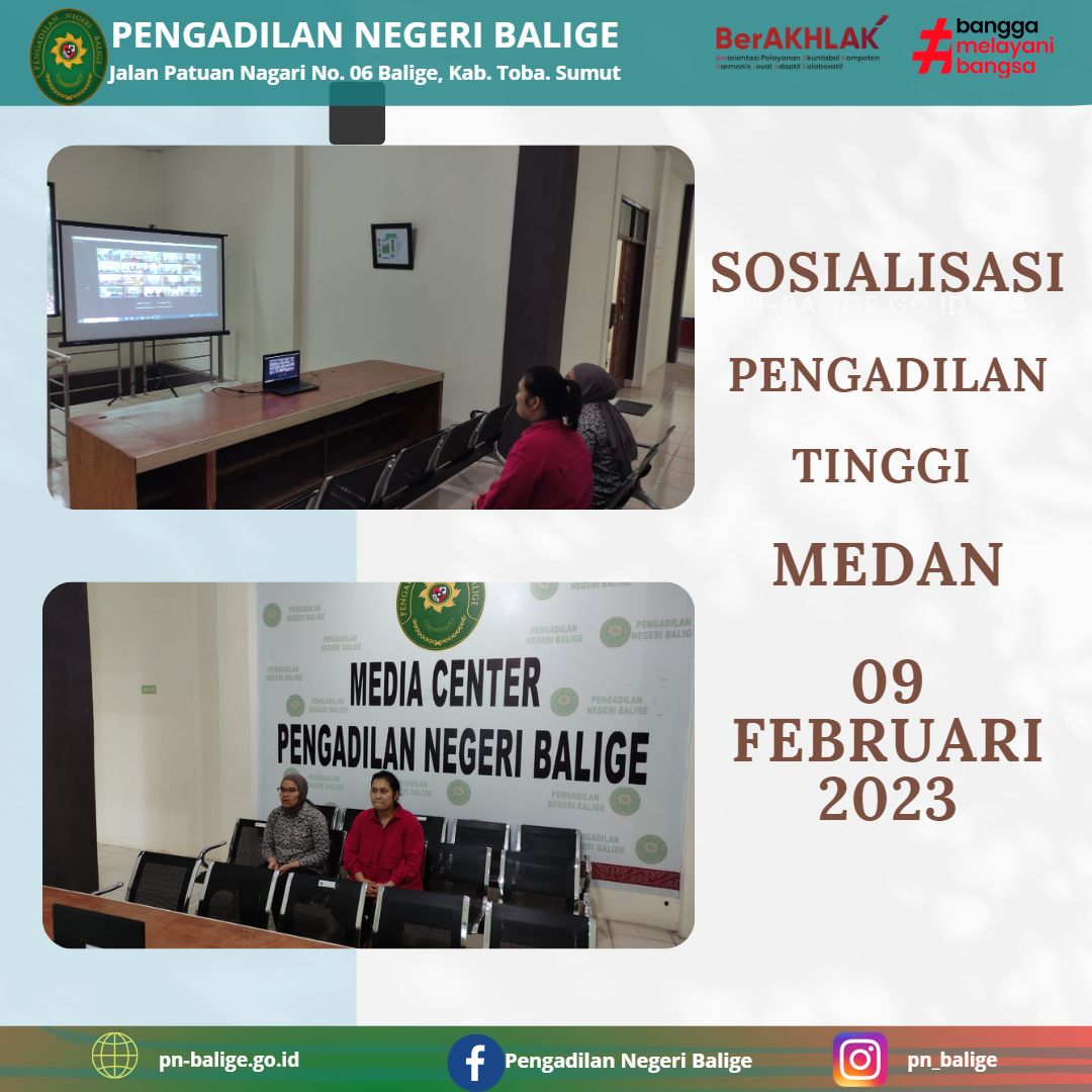 Sosialisasi Pengadilan Tinggi Medan 09 Februari 2023